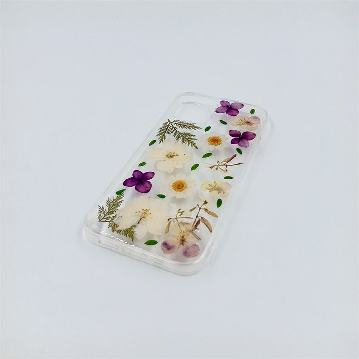 White Daisy Green Leaves | Clear, Bumper, Border Phone Case | Apple Samsung Google