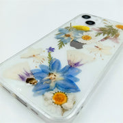 Blue Yellow Flowers White Daisies | Clear, Bumper, Border Phone Case | Apple Samsung Google