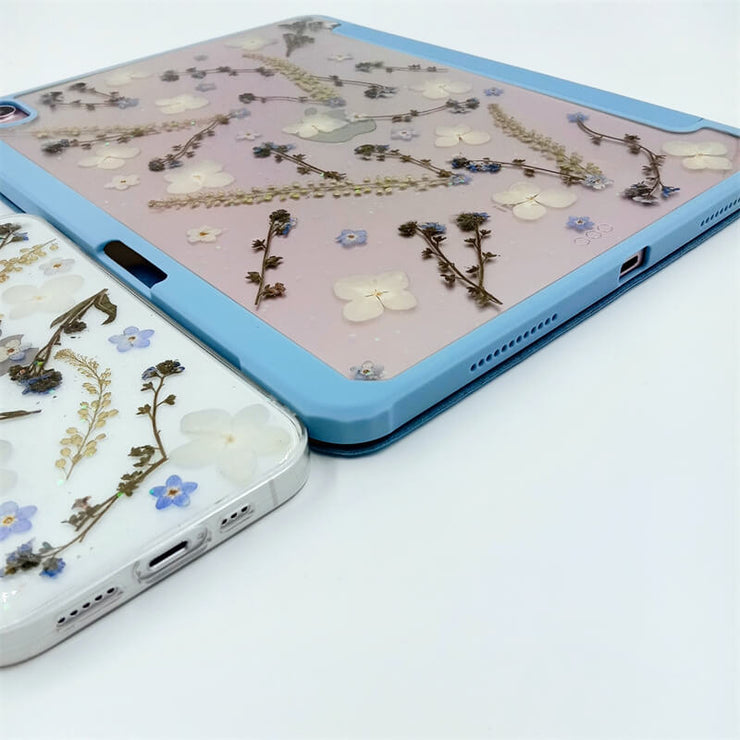 Matching Case | Blue White Flowers Are Spread On The Case