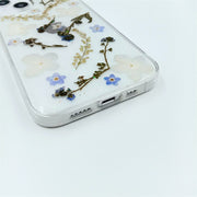 Blue White Flowers | Clear, Bumper, Border Phone Case | Apple Samsung Google