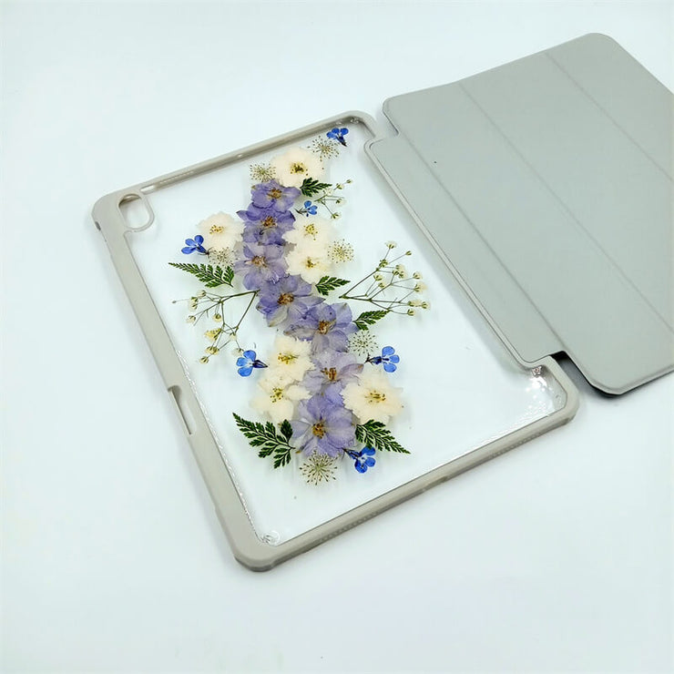 Blue White Pink Purple Delphinium Tablet Case | iPad Pro | Air 4 5 | Mini 6 | Tab S6 Lite S7 S8