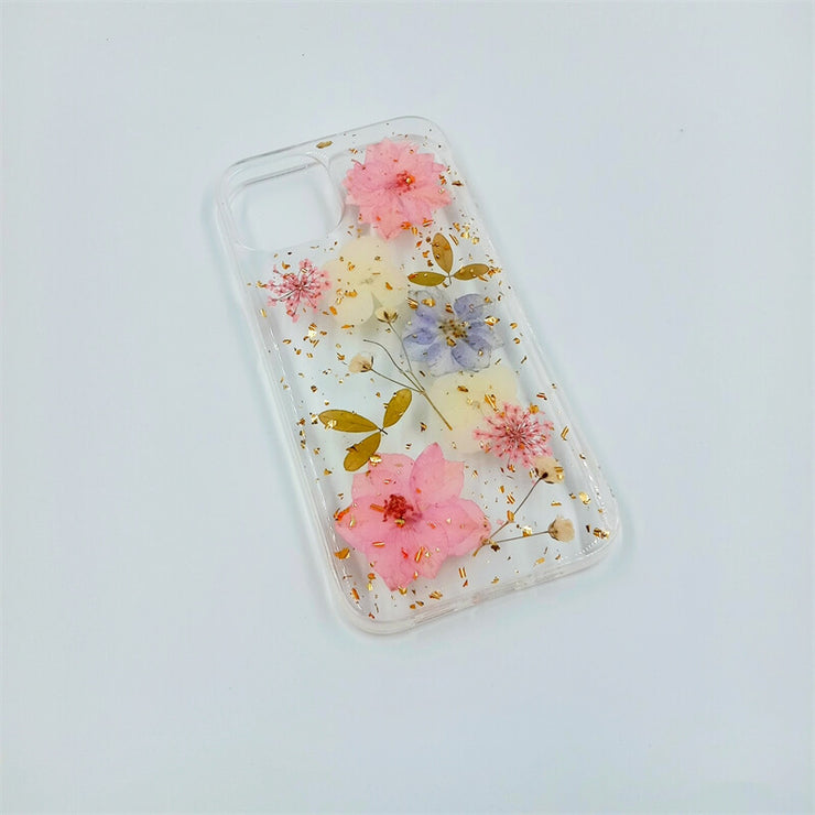 Gold Foil Pink Blue White | Clear, Bumper, Border Phone Case | Apple Samsung Google