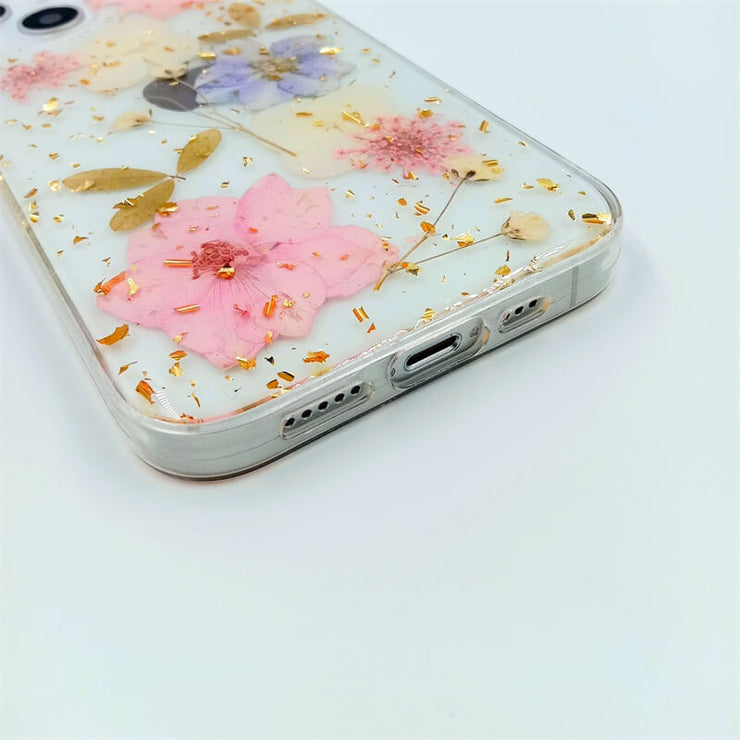 Gold Foil Pink Blue White | Clear, Bumper, Border Phone Case | Apple Samsung Google