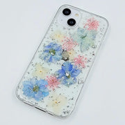 Silver Foil Pink Blue White | Clear, Bumper, Border Phone Case | Apple Samsung Google