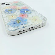 Silver Foil Pink Blue White | Clear, Bumper, Border Phone Case | Apple Samsung Google