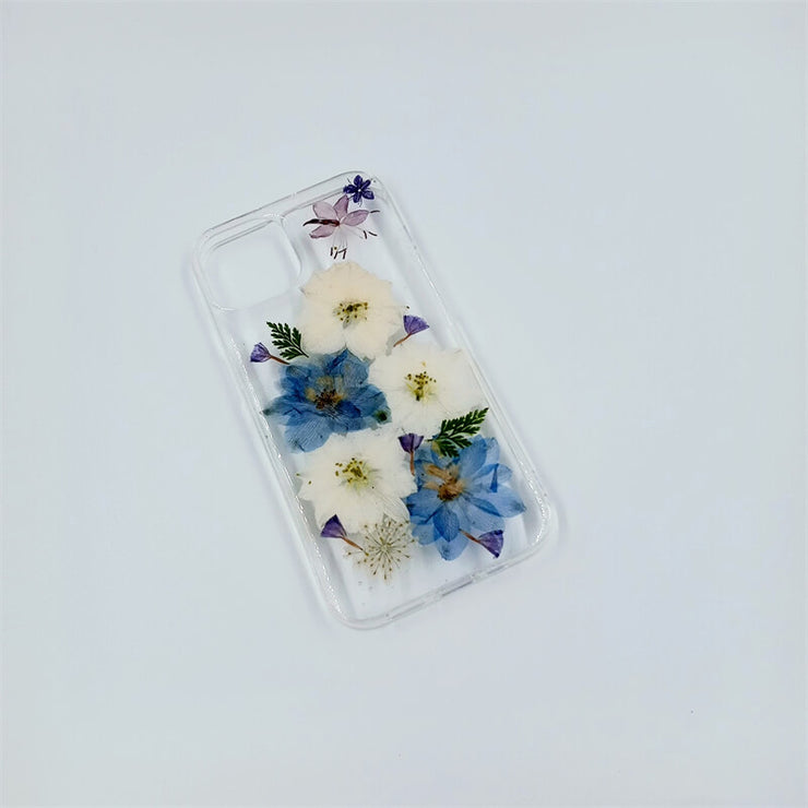 Blue & White Delphinium | Clear, Bumper, Border Phone Case | Apple Samsung Google