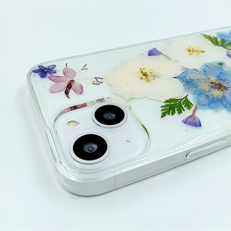 Blue & White Delphinium | Clear, Bumper, Border Phone Case | Apple Samsung Google