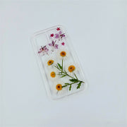 Purple Flower White Daisies | Clear, Bumper, Border Phone Case | Apple Samsung Google