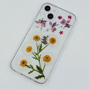 Purple Flower White Daisies | Clear, Bumper, Border Phone Case | Apple Samsung Google