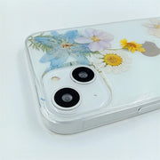 Blue Yellow Flowers White Daisies | Clear, Bumper, Border Phone Case | Apple Samsung Google