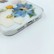 Blue Yellow Flowers White Daisies | Clear, Bumper, Border Phone Case | Apple Samsung Google