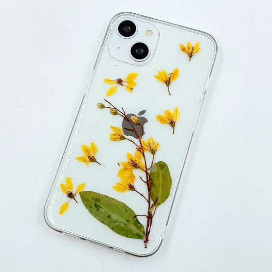 Fluttering Yellow Flower | Clear, Bumper, Border Phone Case | Apple Samsung Google