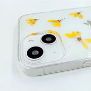 Fluttering Yellow Flower | Clear, Bumper, Border Phone Case | Apple Samsung Google