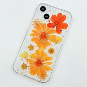 Yellow Orange Flowers White Daisies | Clear, Bumper, Border Phone Case | Apple Samsung Google