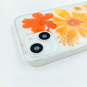 Yellow Orange Flowers White Daisies | Clear, Bumper, Border Phone Case | Apple Samsung Google