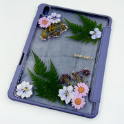 Blue Delphinium Pink Daisies Tablet Case | Custom Text / Photo | iPad Pro | Air 4 5 | Mini 6 | S6/7/8