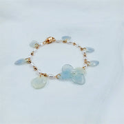 Resin Pressed Delphinium | Pearls | Bracelets | 14K Gold Clad