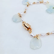 Resin Pressed Delphinium | Pearls | Bracelets | 14K Gold Clad