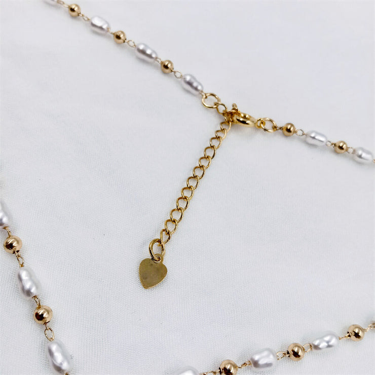 [ 2 in 1 ]Resin Pressed Delphinium | Pearls | Necklace | 14K Gold Clad