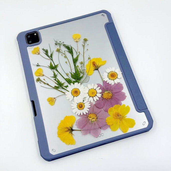 Purple Gerbera White Daisies Tablet Case | iPad Pro | Air 4 5 | Mini 6 | Tab S6/7/8