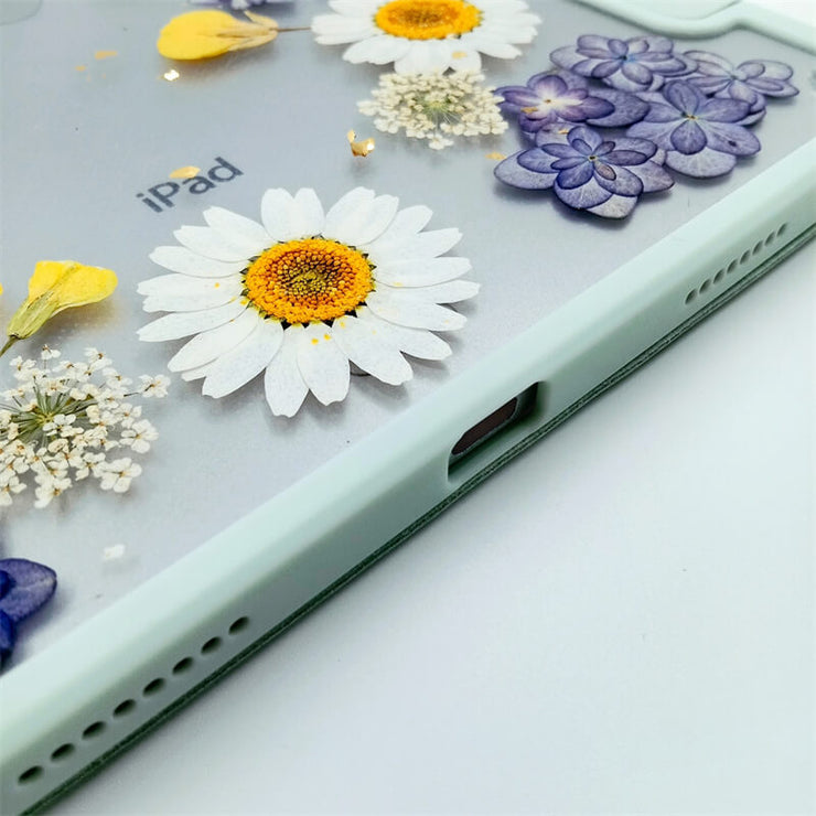 White Daisy Blue Hydrangea | iPad Case Tablet Case | iPad Pro | Air 3 4 5 | Mini 6 | S8 S7