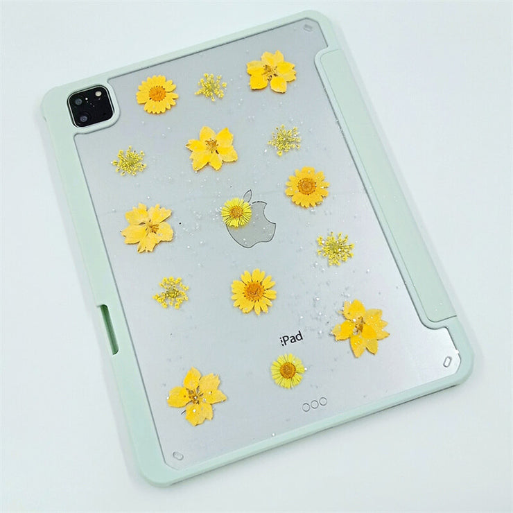 Yellow Delphinium Lace Flower Daisy | iPad Case Tablet Case | iPad Pro | Air 3 4 5 | Mini 6 | S8 S7