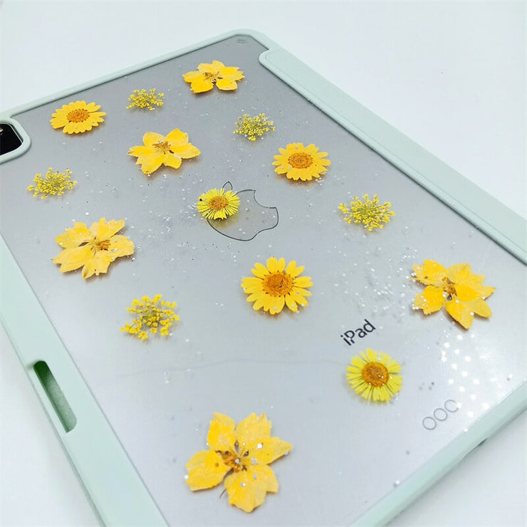 Yellow Delphinium Lace Flower Daisy | iPad Case Tablet Case | iPad Pro | Air 3 4 5 | Mini 6 | S8 S7