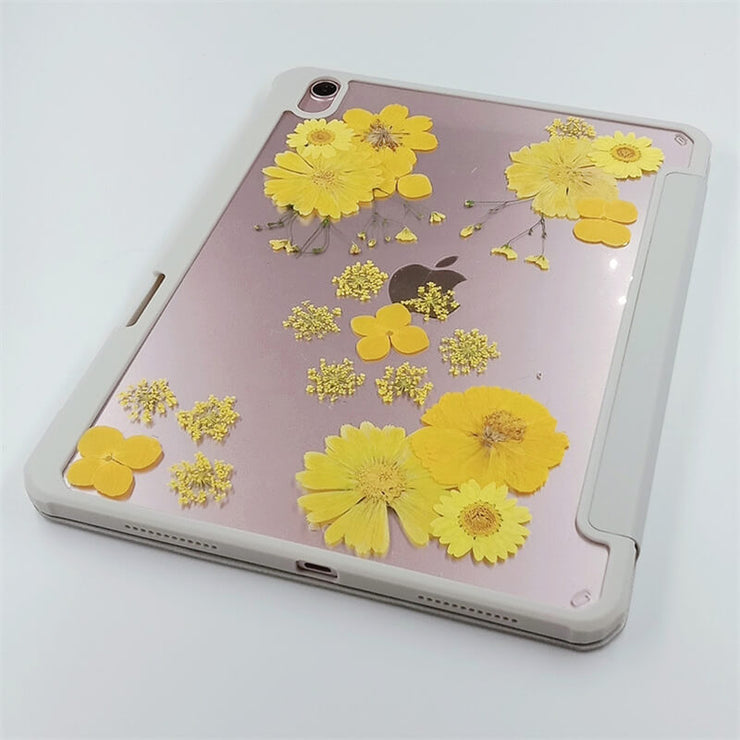 Yellow Cosmos Lace Flower | iPad Case Tablet Case | iPad Pro | Air 3 4 5 | Mini 6 | S8 S7