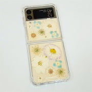 White Delphinium Purple Edge Flower | Bumper Case | Z Flip 3, Z Flip 4, Z Fold 3, Z Fold 4