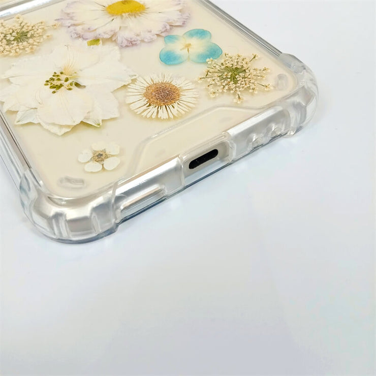 White Delphinium Purple Edge Flower | Bumper Case | Z Flip 3, Z Flip 4, Z Fold 3, Z Fold 4