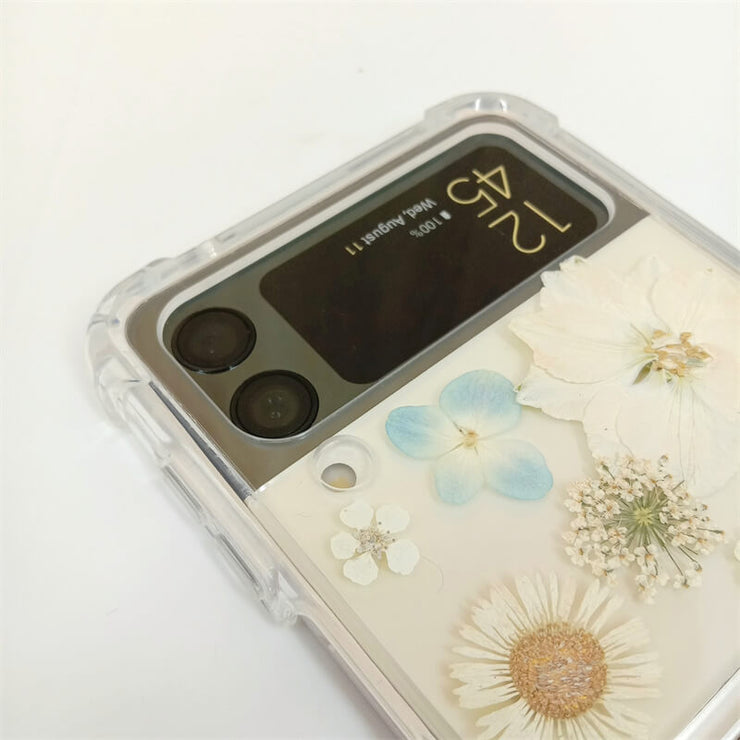 White Delphinium Purple Edge Flower | Bumper Case | Z Flip 3, Z Flip 4, Z Fold 3, Z Fold 4