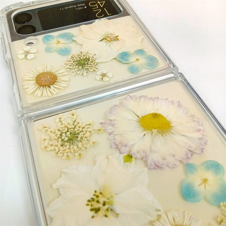 White Delphinium Purple Edge Flower | Bumper Case | Z Flip 3, Z Flip 4, Z Fold 3, Z Fold 4