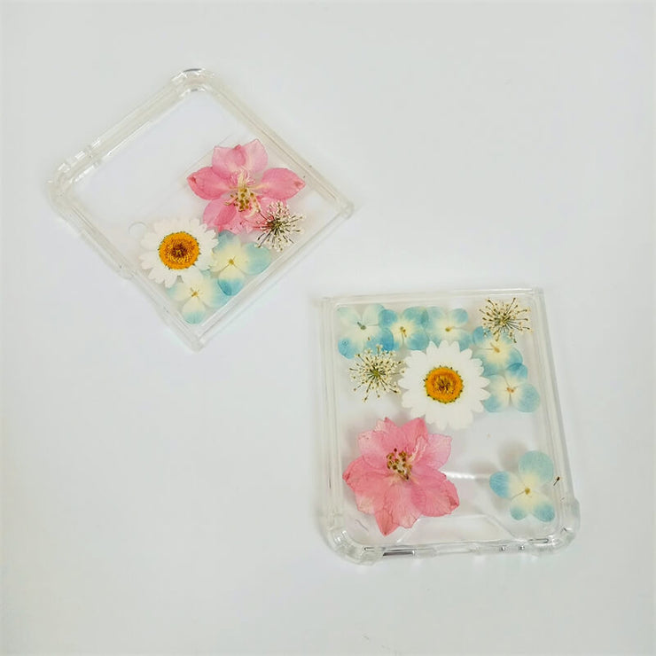 Pink Delphinium White Daisy | Bumper Case | Z Flip 3, Z Flip 4, Z Fold 3, Z Fold 4