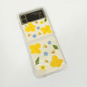 Yellow Blue Flowers | Bumper Case | Z Flip 3, Z Flip 4, Z Fold 3, Z Fold 4