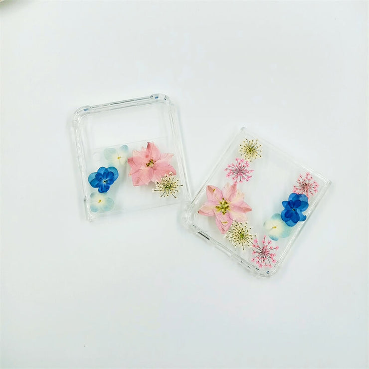 Pink Delphinium Blue Flowers | Bumper Case | Z Flip 3, Z Flip 4, Z Fold 3, Z Fold 4