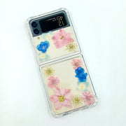 Pink Delphinium Blue Flowers | Bumper Case | Z Flip 3, Z Flip 4, Z Fold 3, Z Fold 4