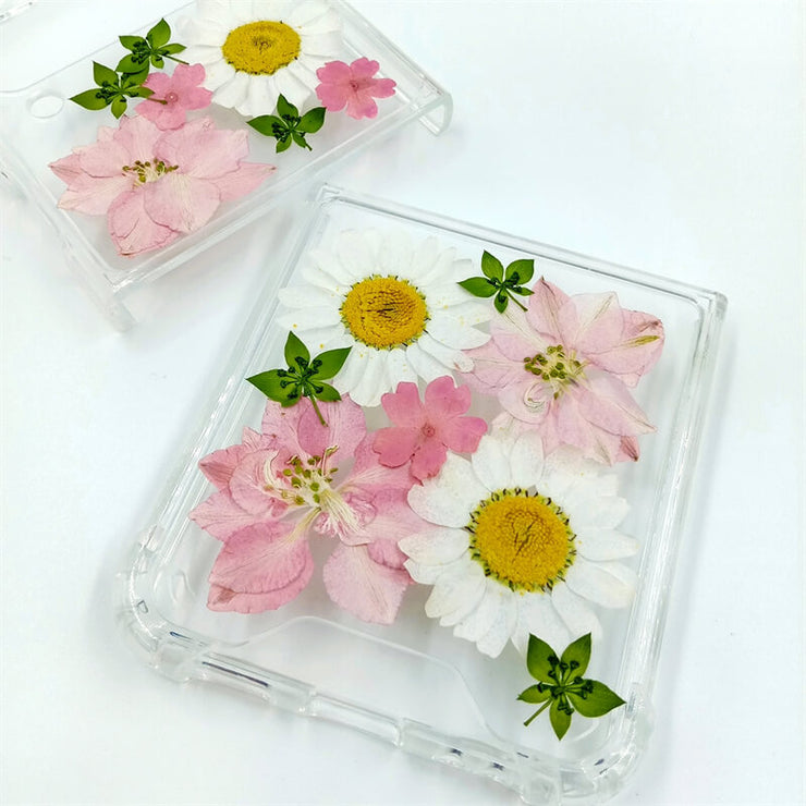 White Daisies Pink Delphinium | Bumper Case | Z Flip 3, Z Flip 4, Z Fold 3, Z Fold 4