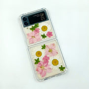 White Daisies Pink Delphinium | Bumper Case | Z Flip 3, Z Flip 4, Z Fold 3, Z Fold 4