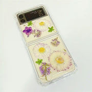 Purple Edge & Purple Flowers | Bumper Case | Z Flip 3, Z Flip 4, Z Fold 3, Z Fold 4