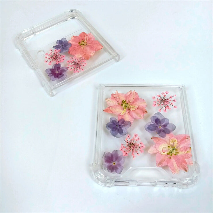 Pink Delphinium Purple Flowers | Bumper Case | Z Flip 3, Z Flip 4, Z Fold 3, Z Fold 4