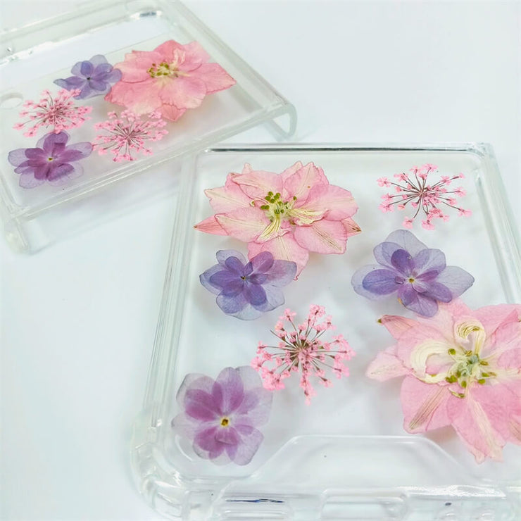 Pink Delphinium Purple Flowers | Bumper Case | Z Flip 3, Z Flip 4, Z Fold 3, Z Fold 4