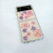 Pink Delphinium Purple Flowers | Bumper Case | Z Flip 3, Z Flip 4, Z Fold 3, Z Fold 4