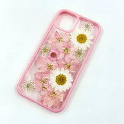 White Daisies Pink Delphinium | with Lanyard | with Magsafe | Colorful Border Case