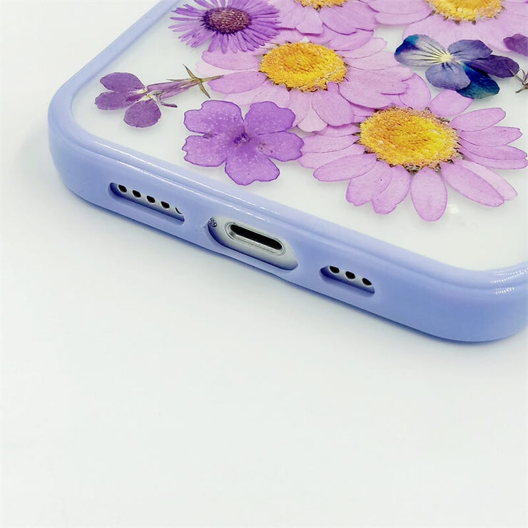 Purple Daisies | with Lanyard | with Magsafe | Colorful Border Case