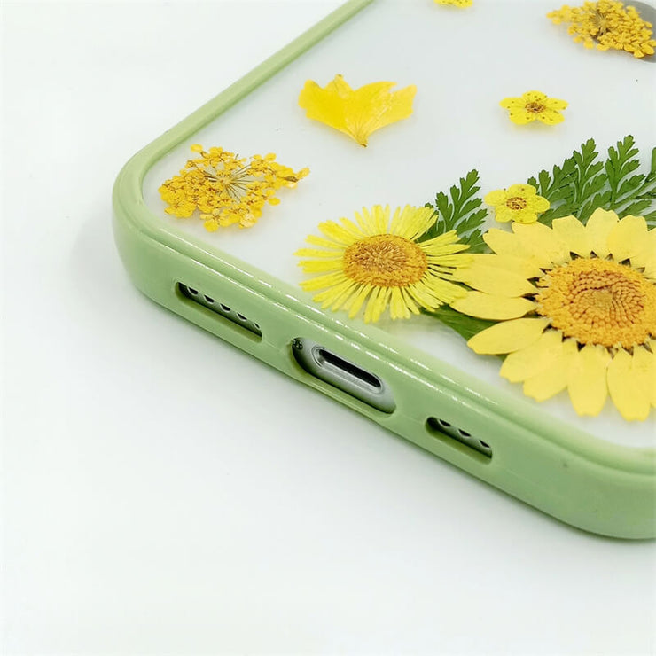 Yellow Daisies Delphinium | with Lanyard | with Magsafe | Colorful Border Case