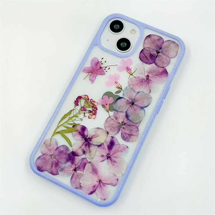 Purple Spiraea & Hydrangea | with Lanyard | with Magsafe | Colorful Border Case