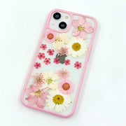 Pink Delphinium White Daisies | with Lanyard | with Magsafe | Colorful Border Case