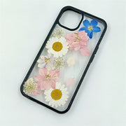 Blue Pink Delphinium & Daisies | with Lanyard | with Magsafe | Colorful Border Case