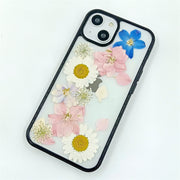 Blue Pink Delphinium & Daisies | with Lanyard | with Magsafe | Colorful Border Case