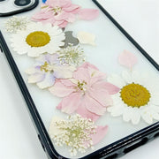 Blue Pink Delphinium & Daisies | with Lanyard | with Magsafe | Colorful Border Case